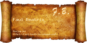 Faul Beatrix névjegykártya