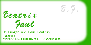 beatrix faul business card